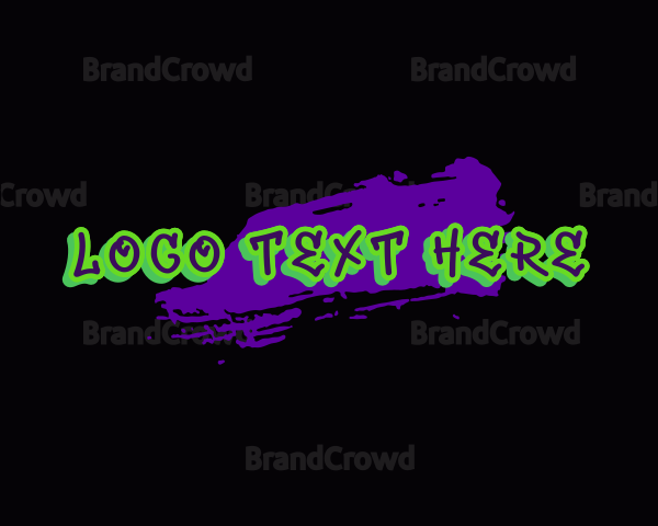 Neon Graffiti Art Brush Logo