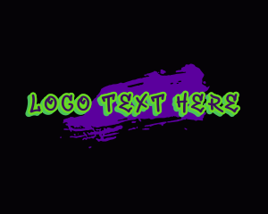 Tagging - Neon Graffiti Art Brush logo design