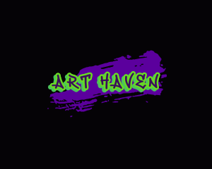 Neon Graffiti Art Brush logo design