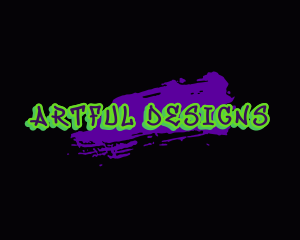 Neon Graffiti Art Brush logo design