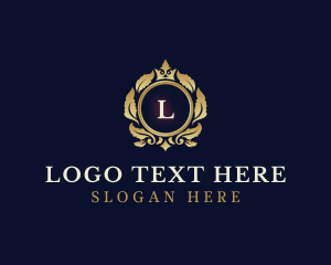 Flourish - Luxury Crown Leaf logo design
