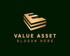 Asset - Gold Asset Management Letter E logo design