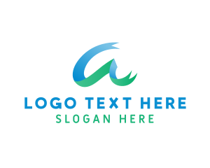 E Commerce - Ribbon Abstract Letter A logo design