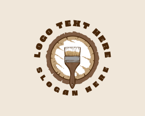 Wood - Wood Paint Brush logo design