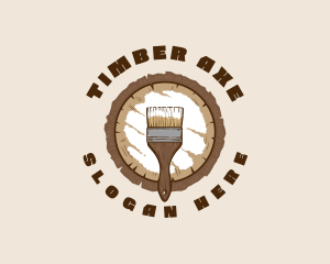 Wood Paint Brush logo design