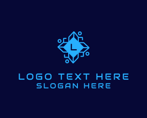 Data - Digital Tech Circuit logo design