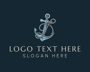 Anchor - Marine Anchor Rope Letter D logo design