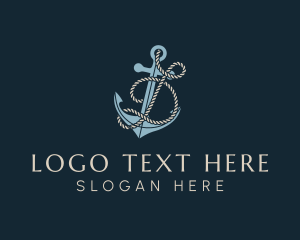 Sailing - Marine Anchor Rope Letter D logo design