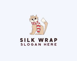 Kitten Cat Scarf logo design