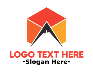 Magma - Mountain Peak Cube logo design