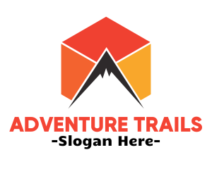 Mountain Peak Cube logo design