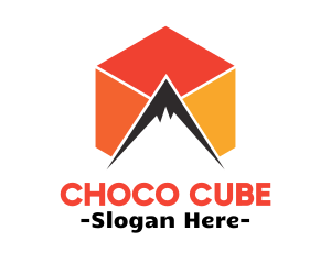 Mountain Peak Cube logo design
