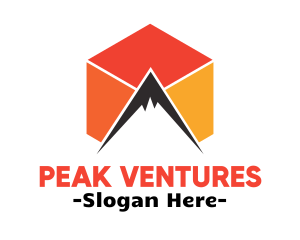 Mountain Peak Cube logo design