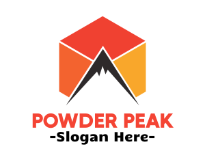 Mountain Peak Cube logo design