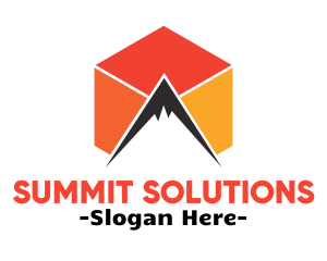 Mountain Peak Cube logo design