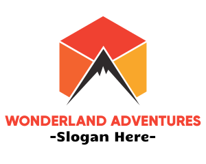 Mountain Peak Cube logo design