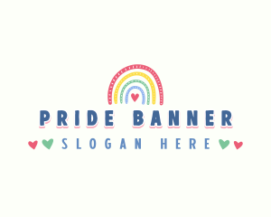 Rainbow Pride Heart logo design