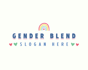 Gender - Rainbow Pride Heart logo design