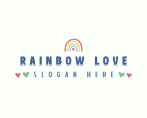 Lesbian - Rainbow Pride Heart logo design