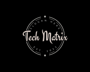 Matrix - Minimalist Hipster Badge logo design