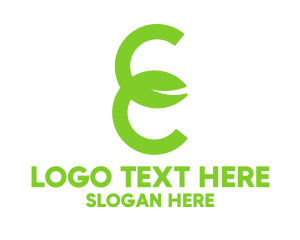 Green Flame - Green Leaf E logo design