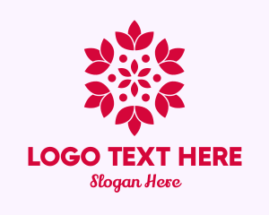 Yoga Spa - Red Beauty Lotus logo design
