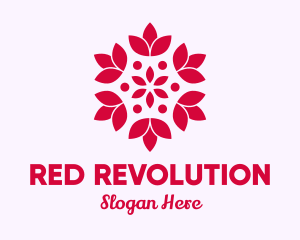 Red Beauty Lotus logo design