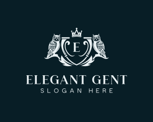 Elegant Owl Crest logo design