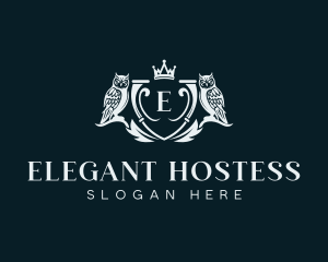 Elegant Owl Crest logo design