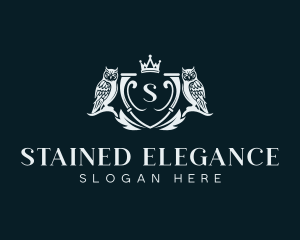 Elegant Owl Crest logo design