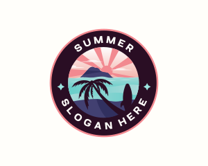 Beach Island Summer logo design