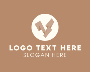 Brown And White - Wooden Brown Letter V logo design