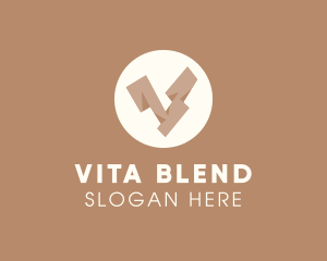 Wooden Brown Letter V logo design