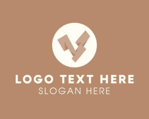 Lettermark - Wooden Brown Letter V logo design