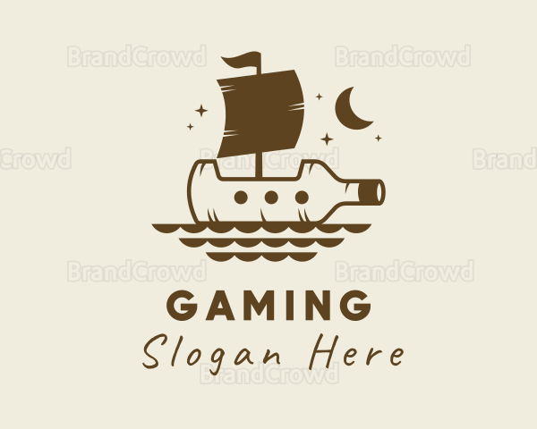 Bottle Galleon Ship Logo