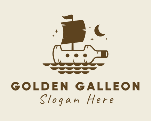 Galleon - Bottle Galleon Ship logo design