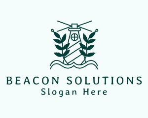 Beacon - Lighthouse Leaf Tower logo design