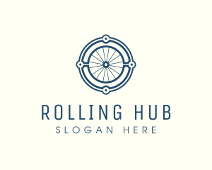 Minimalist Bicycle Wheel logo design