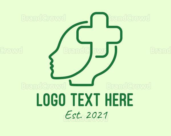 Green Hospital Cross Logo