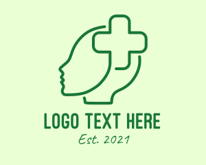 Clinical - Green Hospital Cross logo design