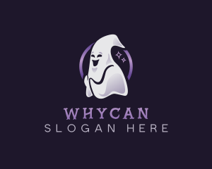 Spooky Halloween Ghost Logo