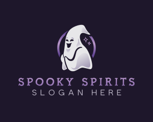 Spooky Halloween Ghost logo design