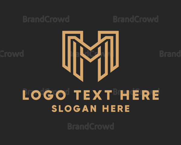 Golden Financial Letter M Logo