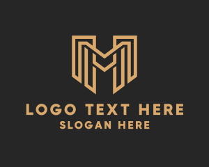 Corporation - Golden Financial Letter M logo design