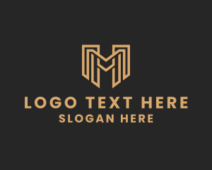 Enterprise - Golden Financial Letter M logo design