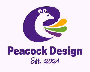 Peacock - Peacock Bird Feathers logo design