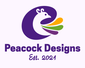 Peacock - Peacock Bird Feathers logo design