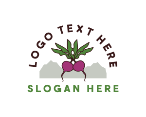 Vegetable - Organic Beet Badge logo design