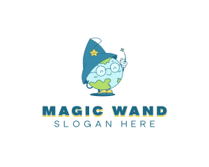 Magician Earth Globe logo design