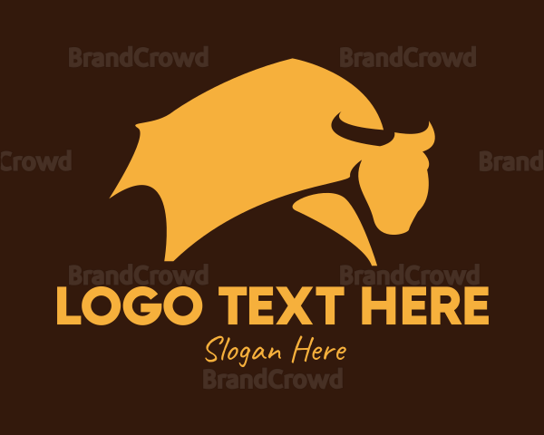 Yellow Livestock Bull Logo